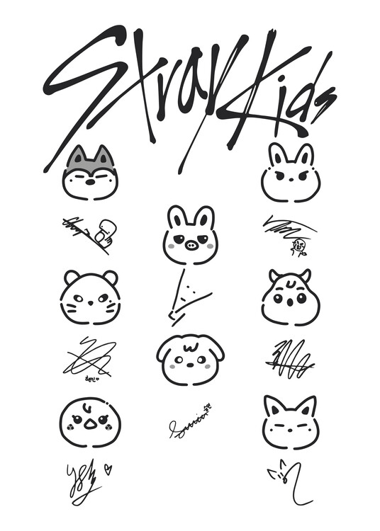 Poster K-pop SKZ emoji