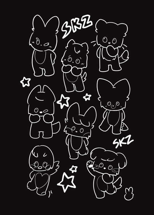 Plakat K-pop SKZ illustration