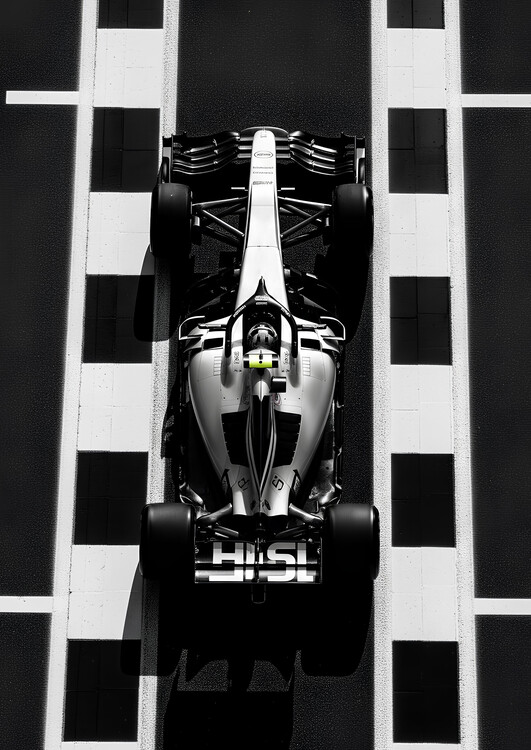 Плакат Monochrome Speed: The F1 Machine on the Grid