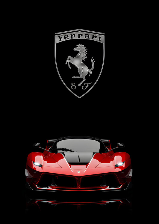 Плакат A Red Ferrari FXX-K's Dark Stance
