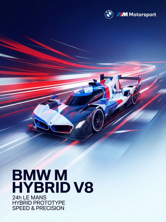 Плакат MW M Hybrid V8 In Dynamic Motion