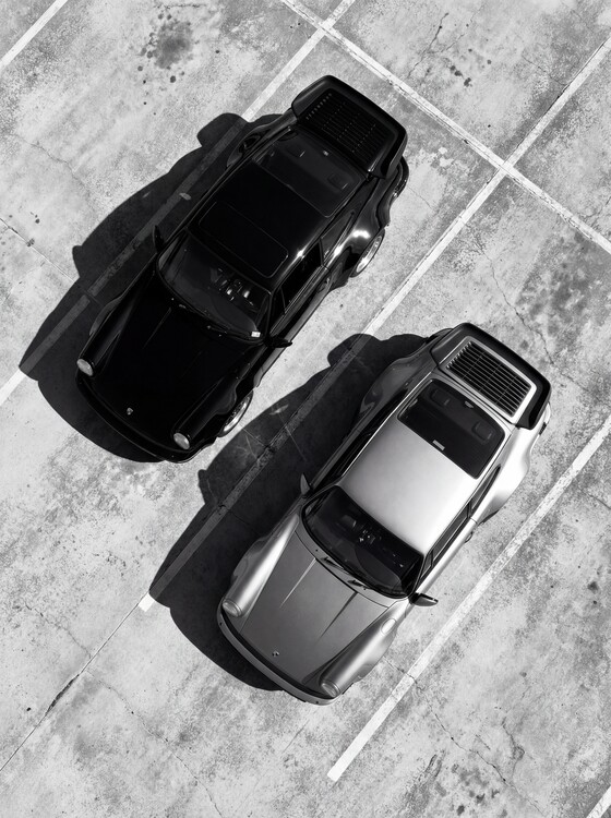 Плакат Two classic Porsche 911s Timeless Silhouettes