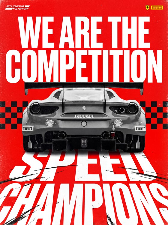 Плакат Ferrari 296 GT3: “We Are The Competition”