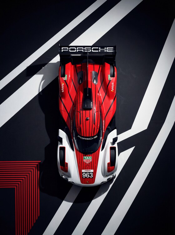 Плакат Porsche 963: The Art of Speed Viewed from Above