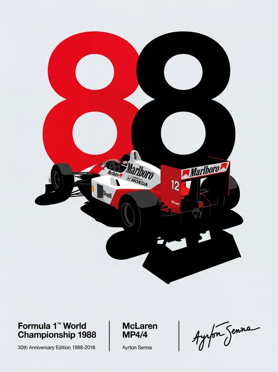 Плакат Ayrton Senna 1988: McLaren MP4/4 Formula 1