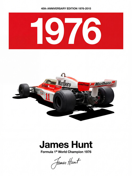 Poster James Hunt 1976  Marlboro McLaren M23 Formula 1