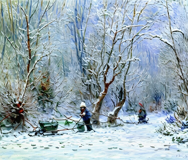 Poster The Frost A Winter Landscape - Serene and Crisp Atmosphere