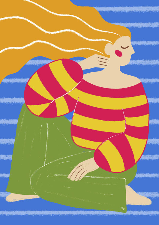 Плакат Big bold woman stripes