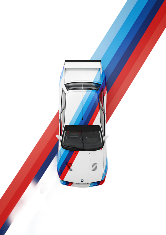 Μπλουζάκι BMW E30 M3 in Alpine White with Classic M Motorsport Stripes
