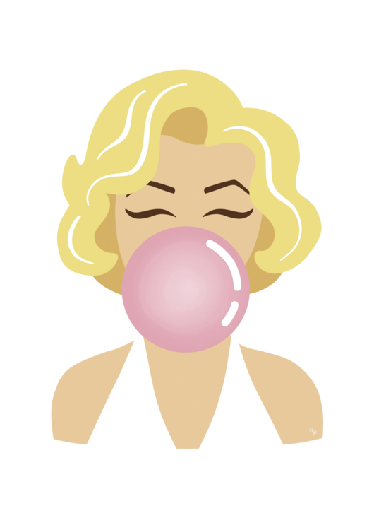 T-shirt Marilyn Monroe Pink Bubble Gum Portrait