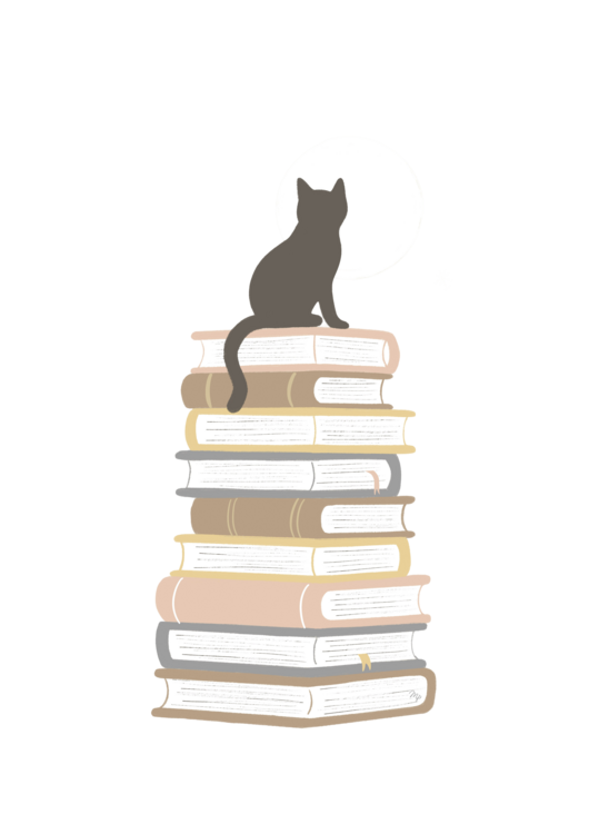 T-shirt Midnight Book Cat