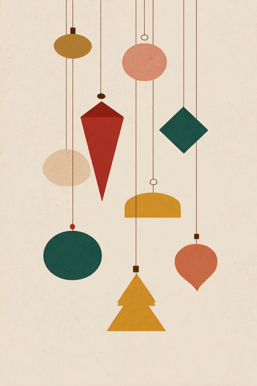 Плакат Minimal Geometric Christmas Ornaments