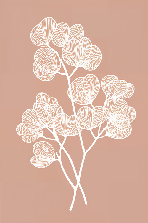 Juliste Terracotta Petal Silhouettes