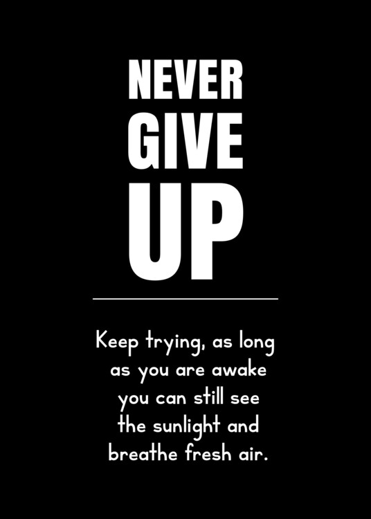 Poster NEVER GIVE UP