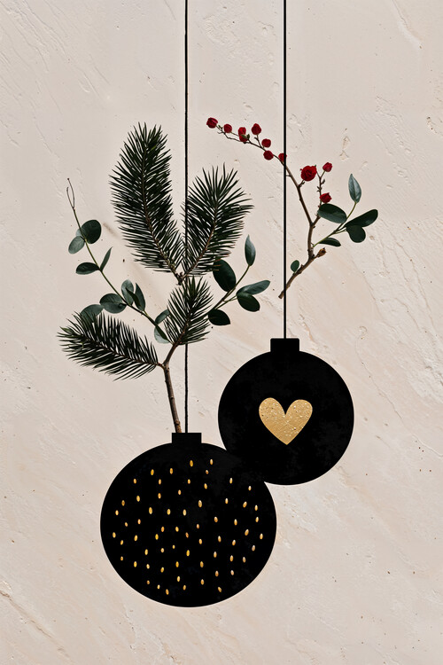 Juliste Winter Botanicals in Black & Gold