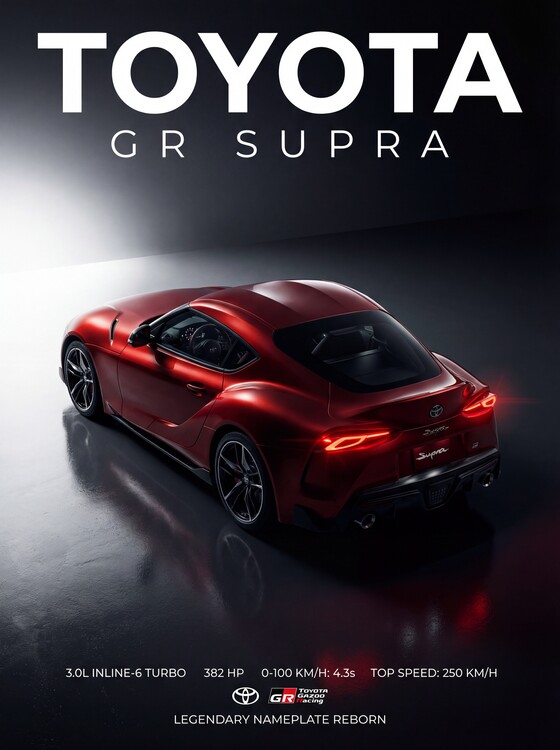 Плакат Toyota GR Supra — Legendary Sports Car Soul.