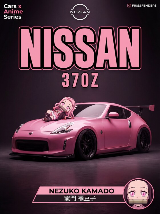 Плакат Nissan 370Z x Nezuko Kamado