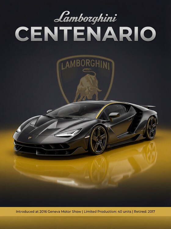 Плакат Lamborghini Centenario — The Ultimate Tribute