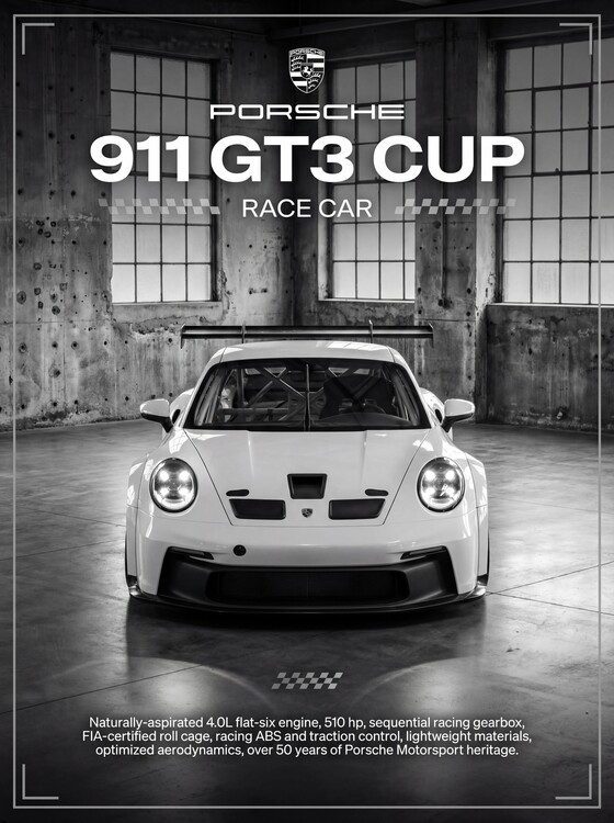 Плакат Porsche 911 GT3 Cup — Pure Race. Zero Compromise.