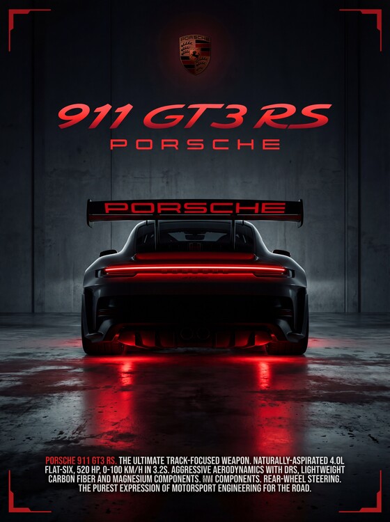 Poster Porsche 911 GT3 RS Forged for the Road