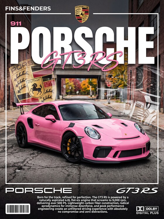 Плакат Porsche 911 GT3 RS — Uncompromised, Unforgettable