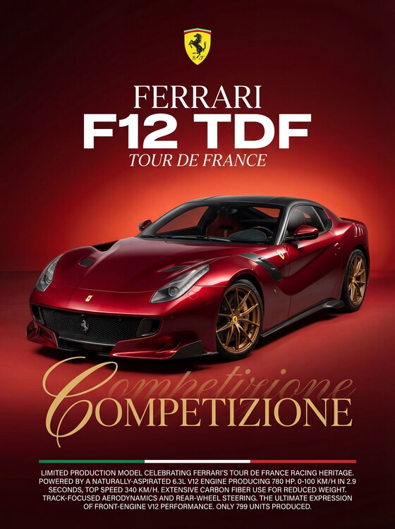 Плакат Ferrari F12 TDF: Competizione Racing Heritage