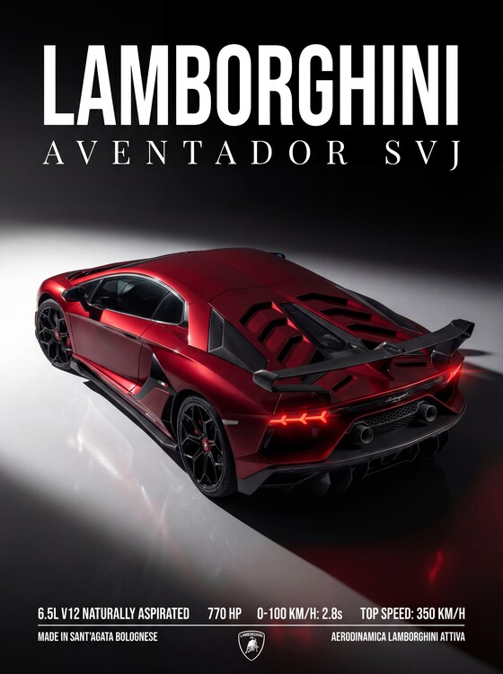 Плакат Lamborghini Aventador SVJ: Apex Predator