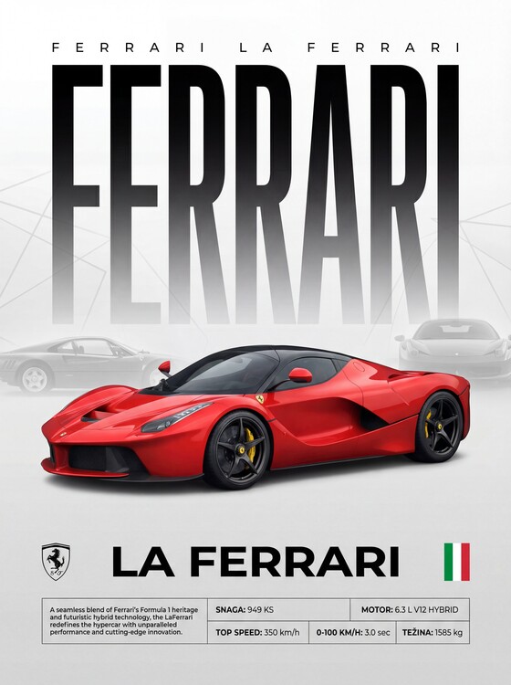 Плакат LaFerrari: A Masterpiece Forged in Maranello