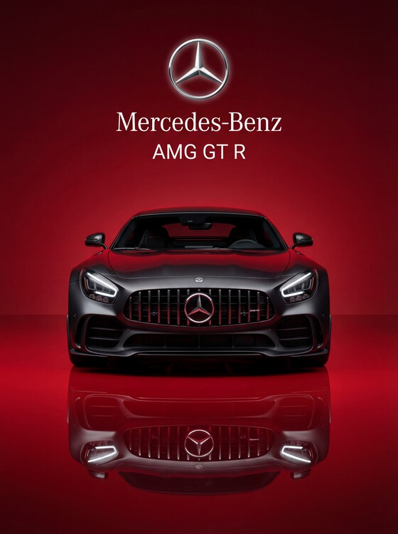 Плакат Frontal Dominance: The Mercedes-AMG GT R