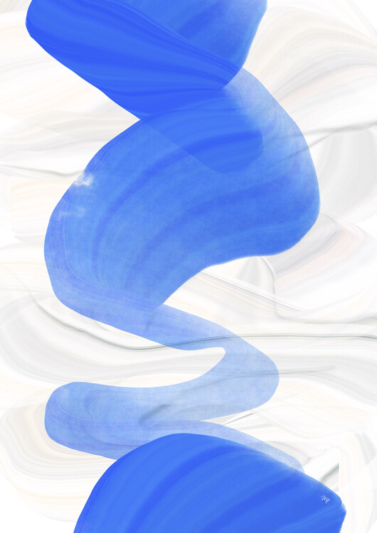 Плакат Abstract Blue Ink Water