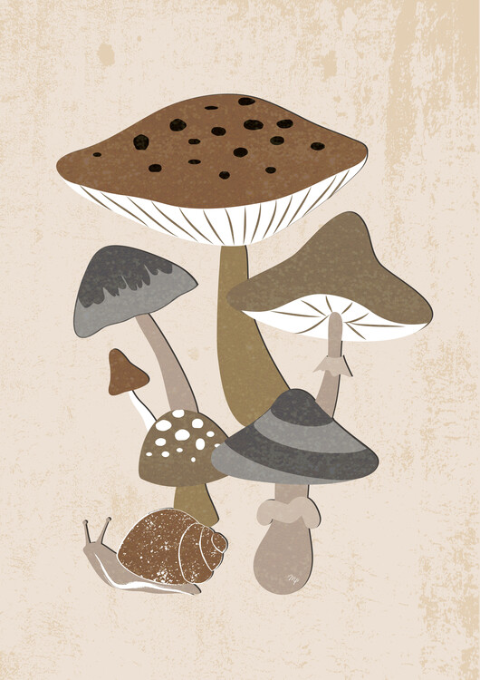 Poster Brown Mushrooms