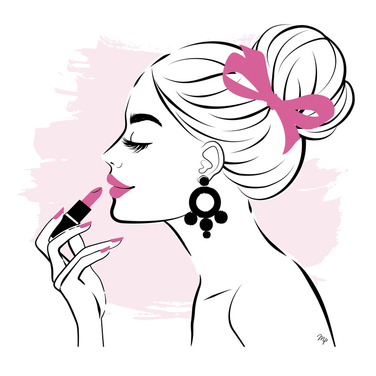 Плакат Pretty woman with lipstick