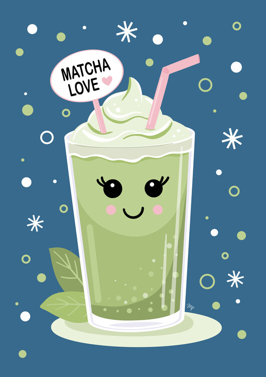 Poster Green Matcha Drink Love