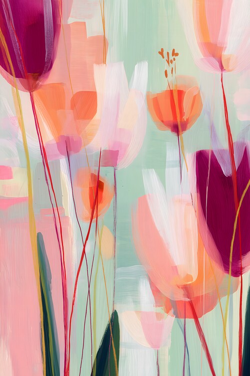 Плакат Painted Tulips