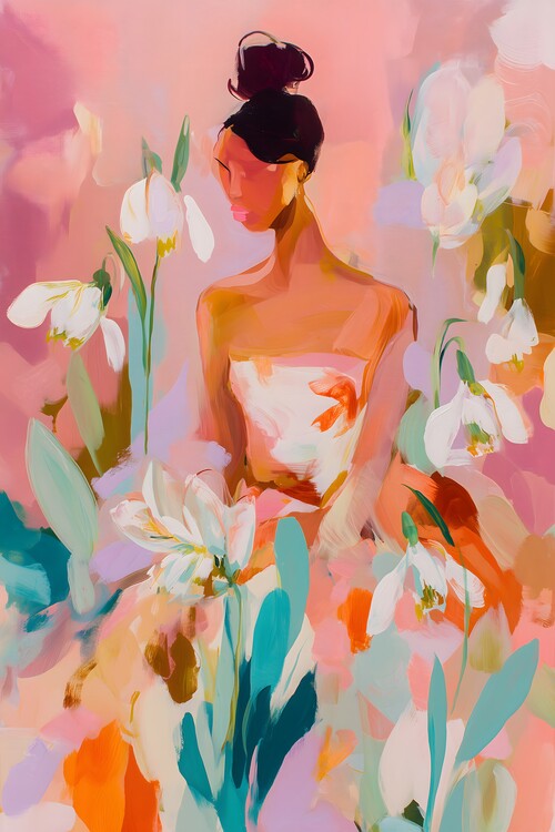 Плакат Woman Among Flowers