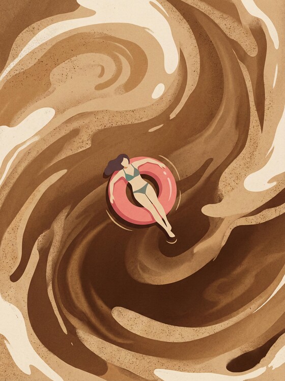 Plakat Floating in Coffee Dreams