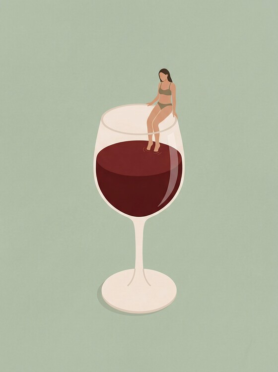 Plakat Dipping Toes in Red Wine