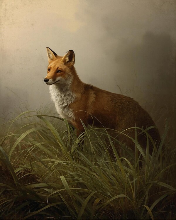 Poster Fox on a morning walk