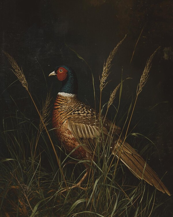 Poster Pheasant in the grass