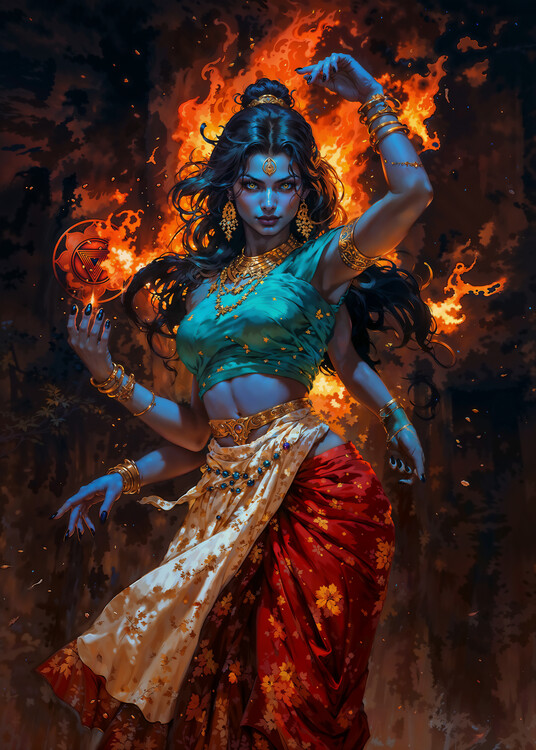 Плакат Night Mother of Infinite Flame Kali Goddess
