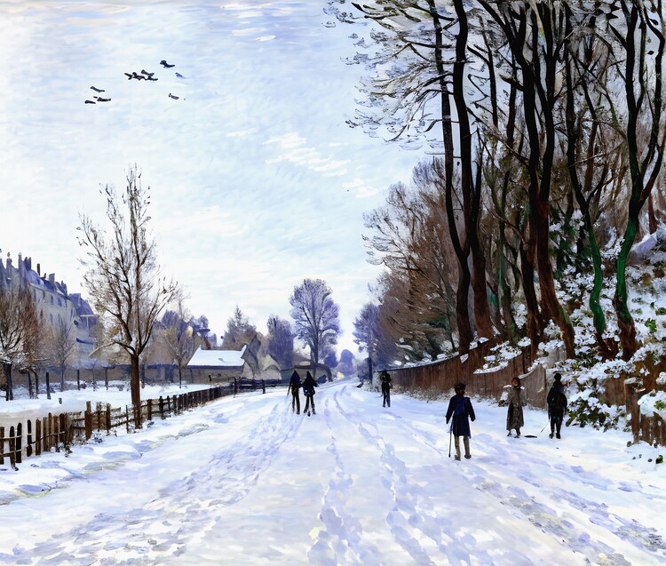 Poster Road to the Farm of Saint-Siméon in Winter