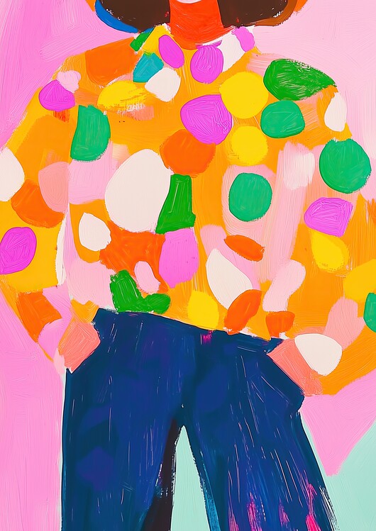 Poster Abstract Woman Illustration, Colourful Wall Art
