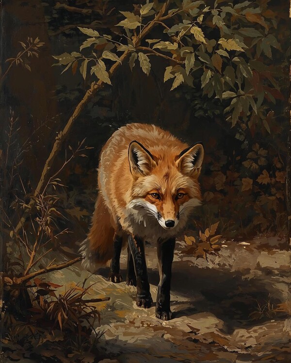 Poster One Fox, Many Trails