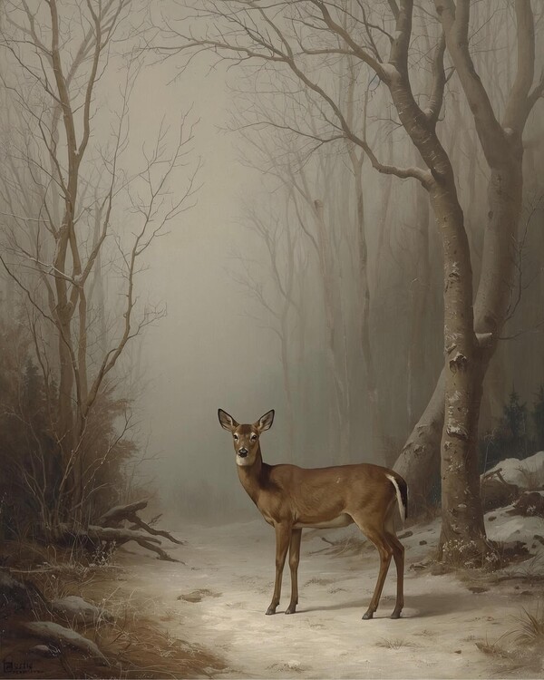 Poster Alone Roe Deer