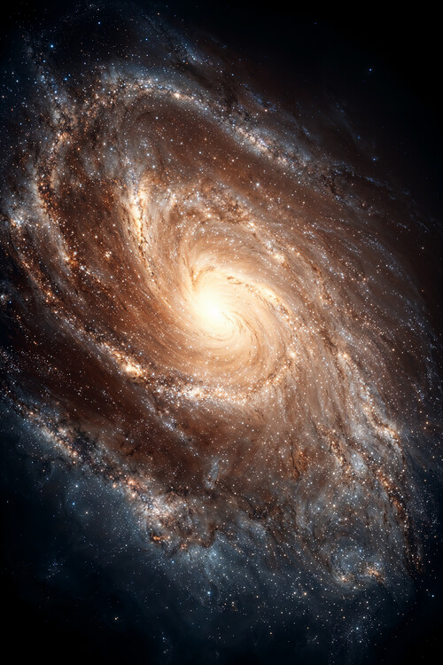 Obraz na płótnie Golden Spiral Galaxy