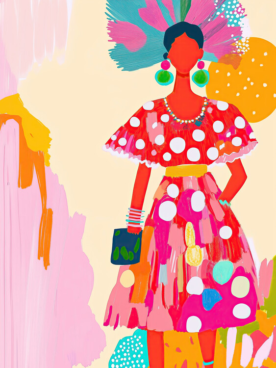 Poster Abstract Woman Illustration, Colourful Wall Art