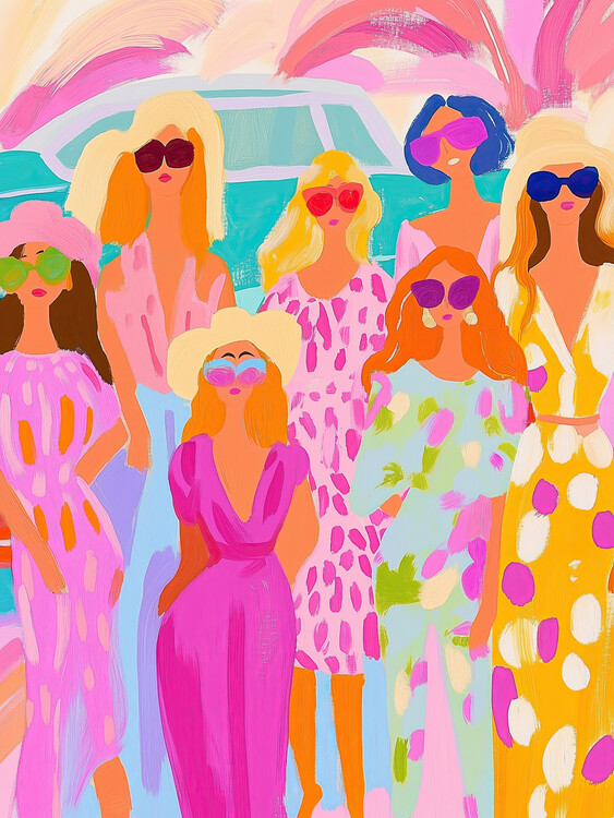 Poster Abstract Woman Illustration, Colourful Wall Art