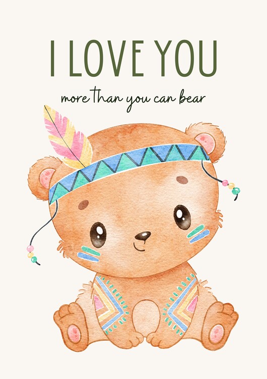 Levně Plakát, Obraz - I Love You More Than You Can Bear, Saskia Michele, 30 × 40 cm
