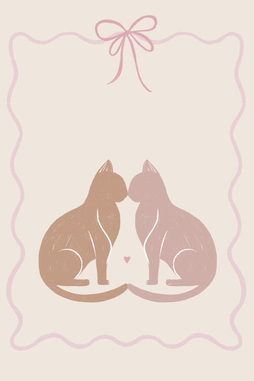 Levně Plakát, Obraz - Two Cats in Love, Menina Lisboa, 26.7 × 40 cm