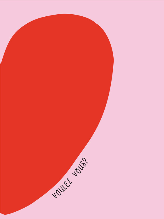 Levně Plakát, Obraz - Voulez vous - heart red/pink, Ohkimiko, 30 × 40 cm